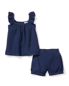 Girl's Gauze Amelie Short Set | Navy