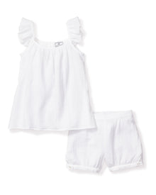 Girl's Gauze Amelie Short Set | White