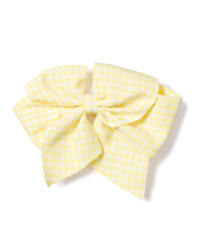 Girl's Twill Hair Bows | Yellow Gingham