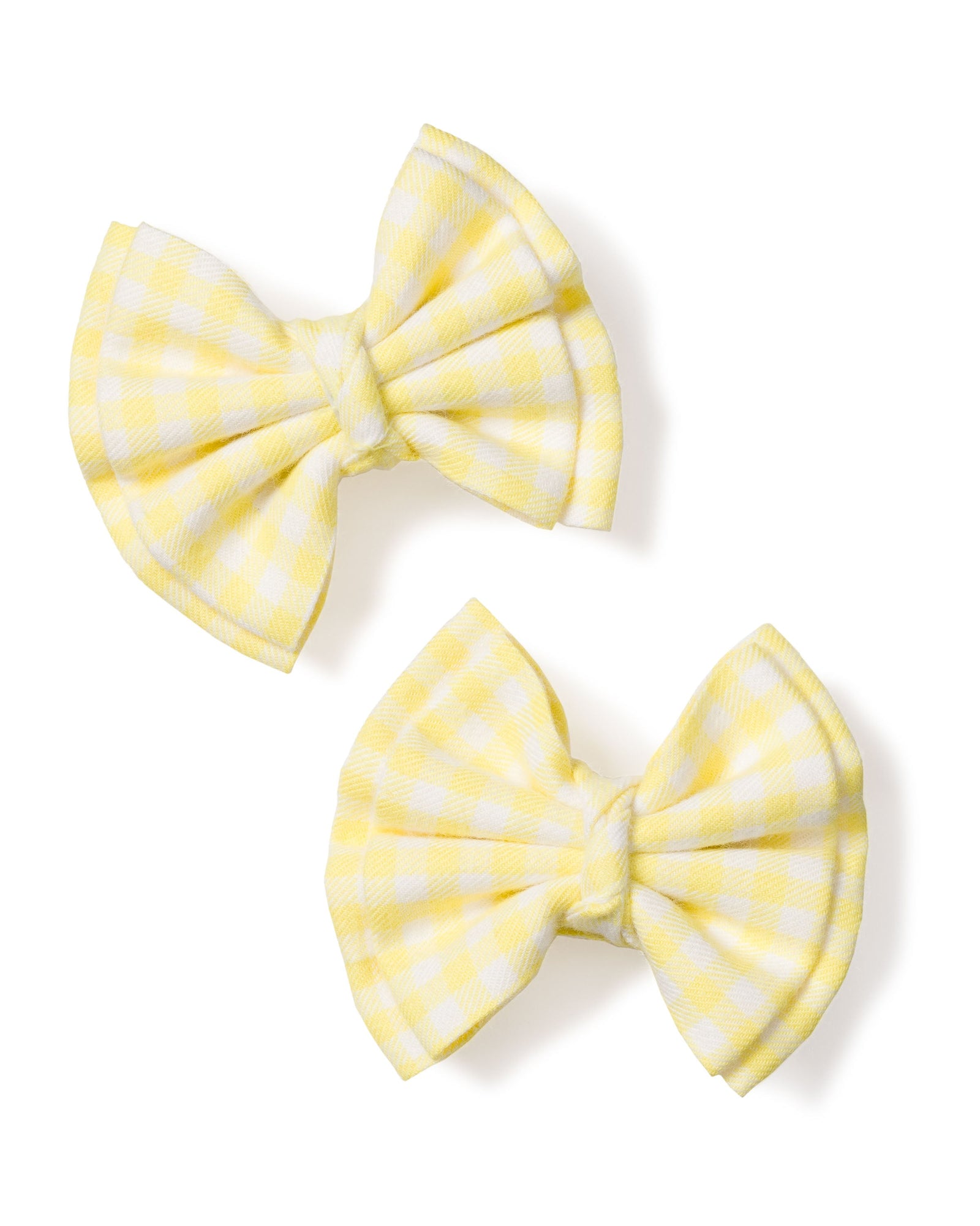 Girl's Twill Hair Bows | Yellow Gingham