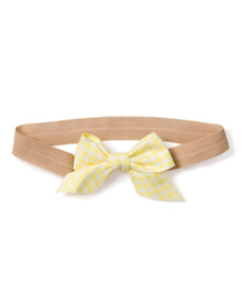 Girl's Twill Hair Bows | Yellow Gingham