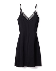 Women's Pima Nightgown with Lace | Black