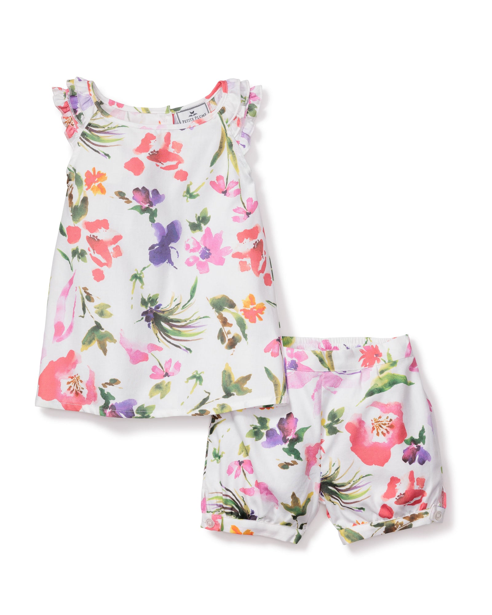 Girl's Twill  Amelie Short Set | Gardens of Giverny