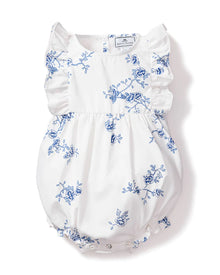 Baby's Twill Ruffled Romper | Indigo Floral