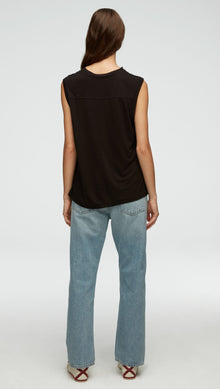 Sleeveless Tee in Viscose Jersey | Black