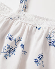 Girl's Twill Lily Nightgown | Indigo Floral