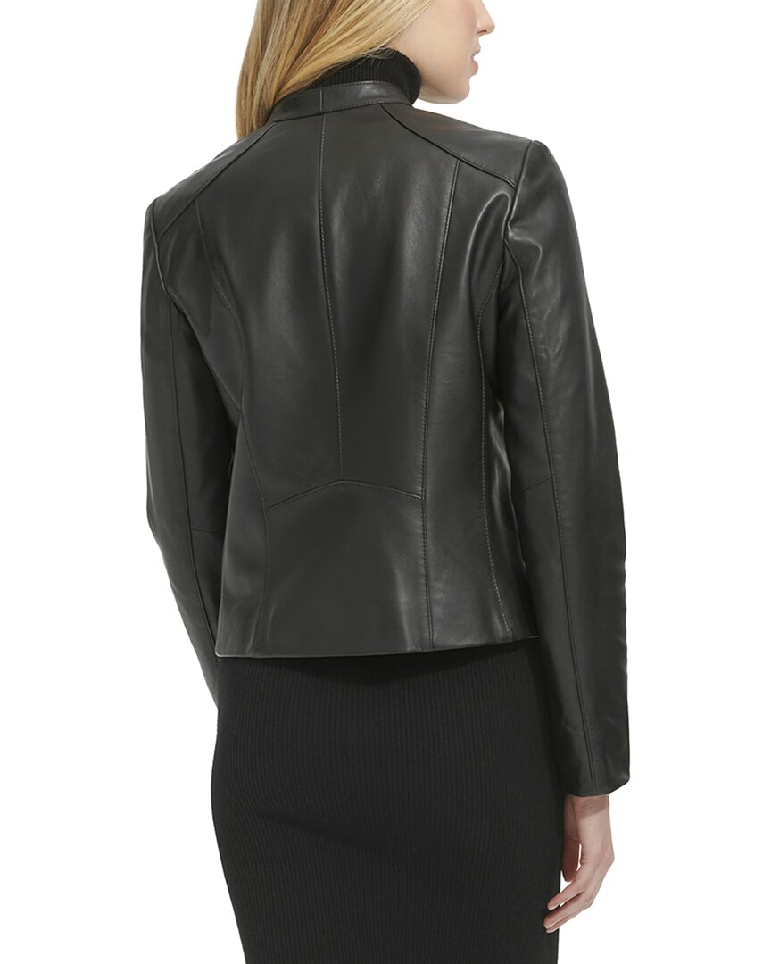 Cole Haan | Womens | Stand Collar Racer Jacket | Black