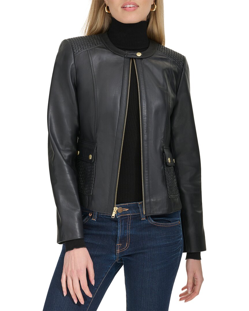 Cole Haan | Womens | Smooth Leather Jacket | Black