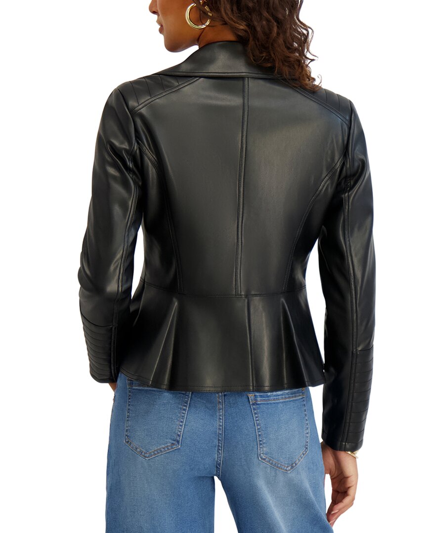 Kensie | Womens | Faux Leather Moto Jacket | Black