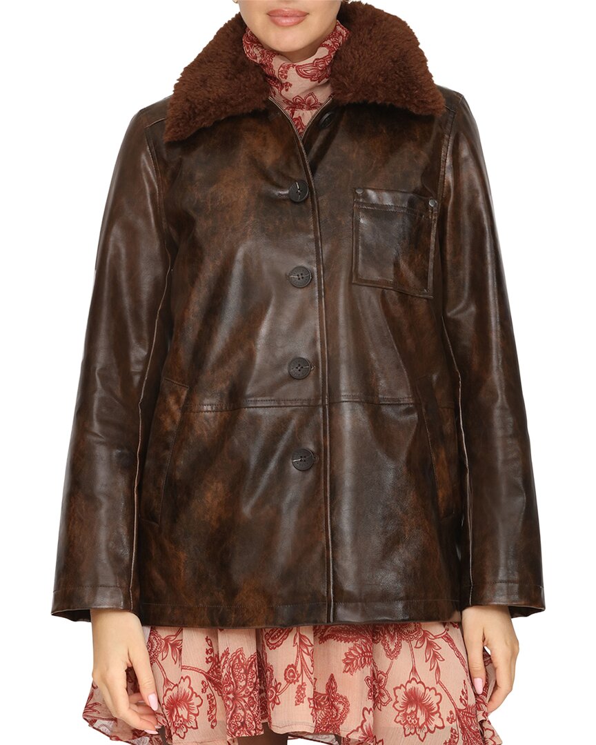 Avec Les Filles | Womens | Vegan Leather Jacket | Brown