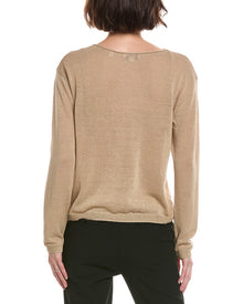 Vince | Womens | Dropped Shoulder Boat Neck Top | Brown