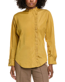Max Mara | Womens | Blanc Silk-Blend Shirt | Yellow