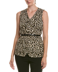 Anne Klein | Womens | Long Five Button Vest | Green