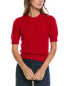 FRAME Denim | Womens | The Ladder Pointelle Cashmere Sweater | Red