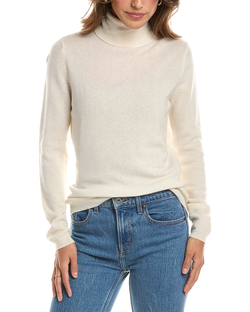 Forte Cashmere | Womens | Basic Turtleneck 100% Cashmere Pullover | White