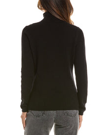 Forte Cashmere | Womens | Basic Turtleneck 100% Cashmere Pullover | Black