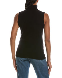 Forte Cashmere | Womens | Basic Sleeveless Turtleneck 100% Cashmere Sweater | Grey