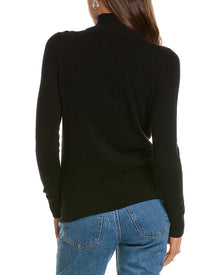 InCashmere | Womens | Basic Mock Neck 100% Cashmere Sweater | Black