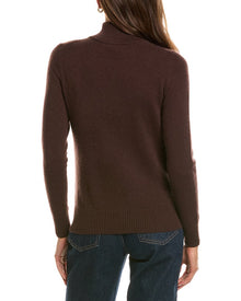 InCashmere | Womens | Basic Mock Neck 100% Cashmere Sweater | Brown