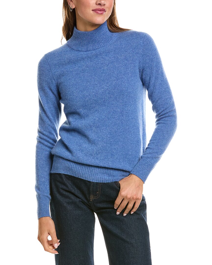 InCashmere | Womens | Basic Mock Neck 100% Cashmere Sweater | Blue
