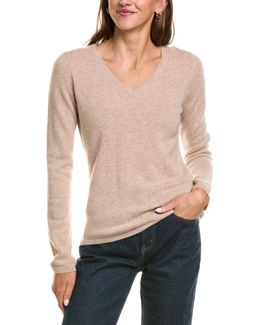 InCashmere | Womens | Basic V-Neck 100% Cashmere Sweater | Heather Almond