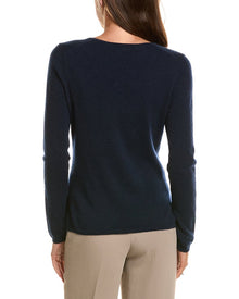 InCashmere | Womens | Basic V-Neck 100% Cashmere Sweater | Navy