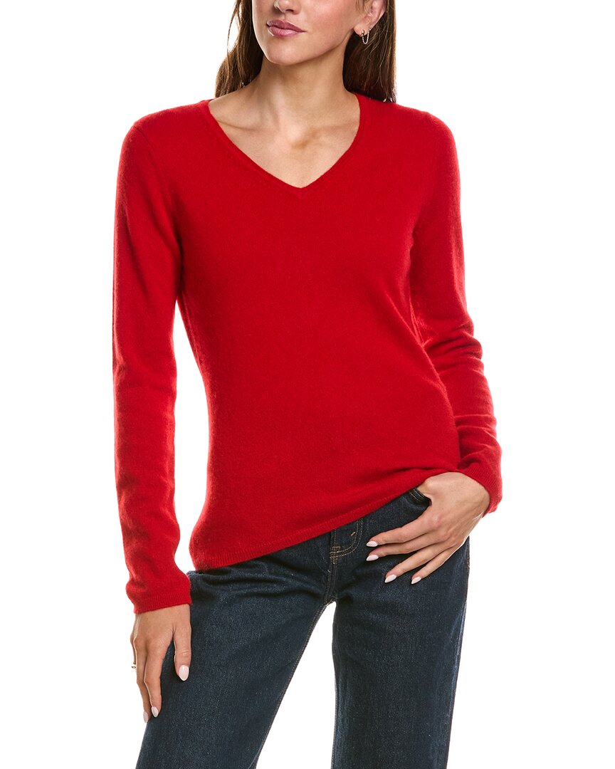 InCashmere | Womens | Basic V-Neck 100% Cashmere Sweater | Red