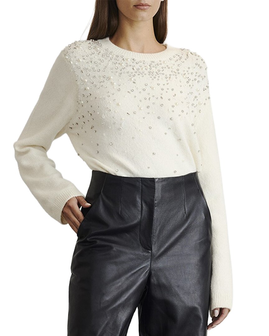 Tanya Taylor | Womens | Lexia Embellished Alpaca-Blend Sweater | White