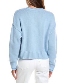 Rowing Blazers | Womens | Callie V Neck Wool & Cashmere-Blend Sweater | Blue