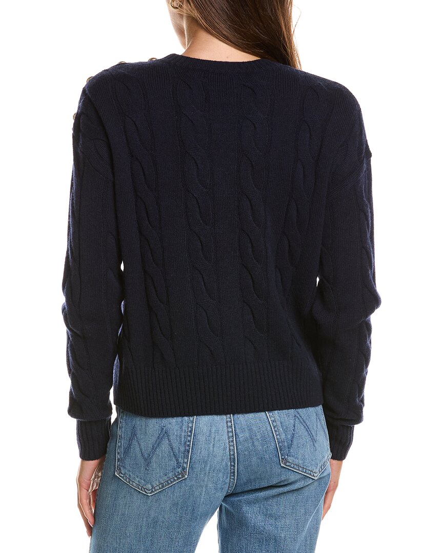 Rowing Blazers | Womens | Cable Knit Wool & Cashmere-Blend Sweater | Navy
