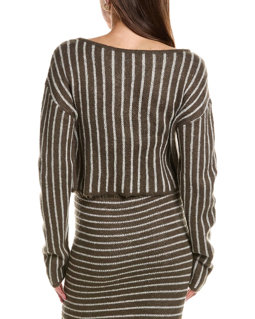 Rowing Blazers | Womens | Stripe Long Sleeve Wool & Mohair-Blend Top | Green
