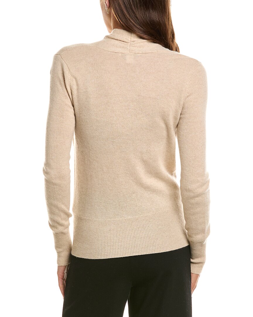 sofiacashmere | Womens | Sofia Cashmere Modern Faux Wrap 100% Cashmere Sweater | Tan