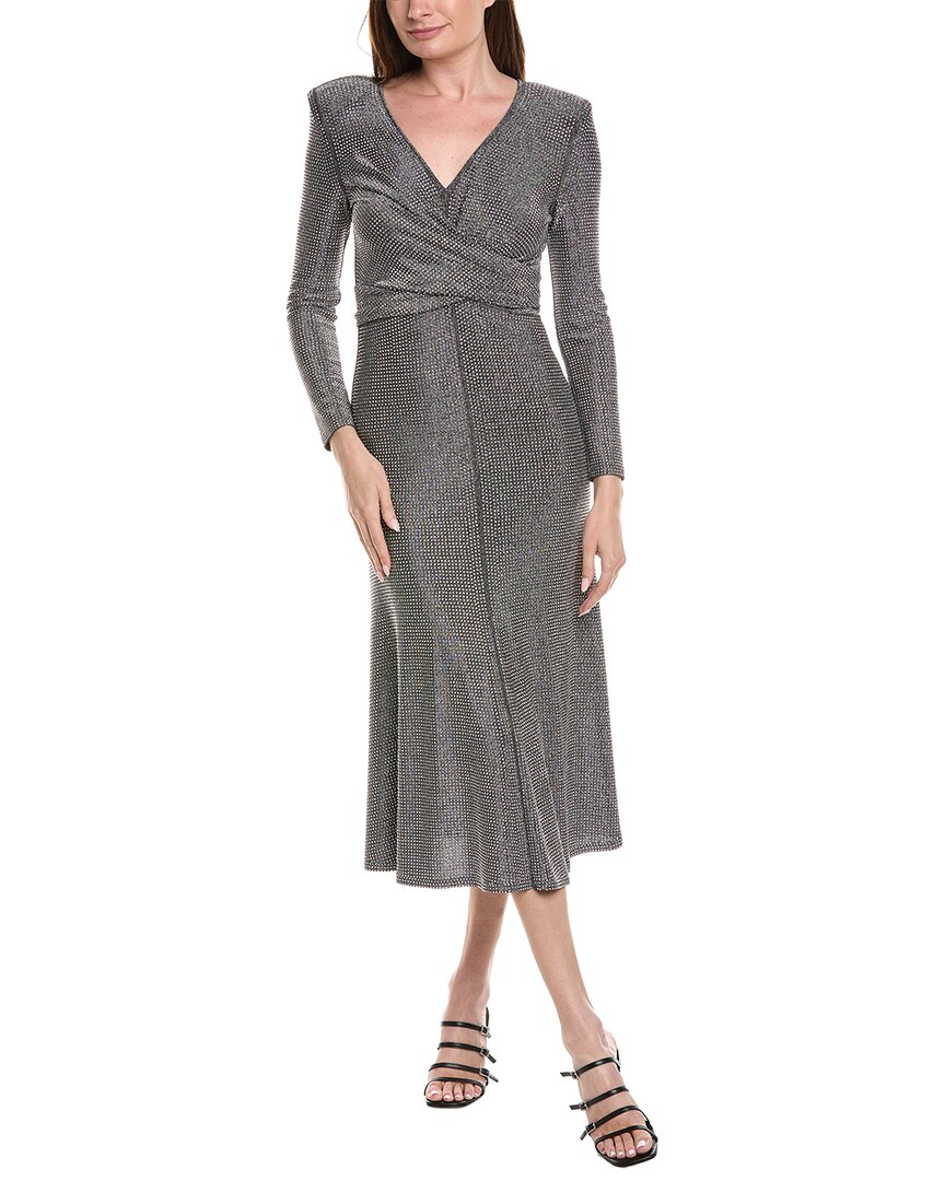 Milly | Womens | Rhys Jersey V-Neck Wrap Maxi Dress | Silver