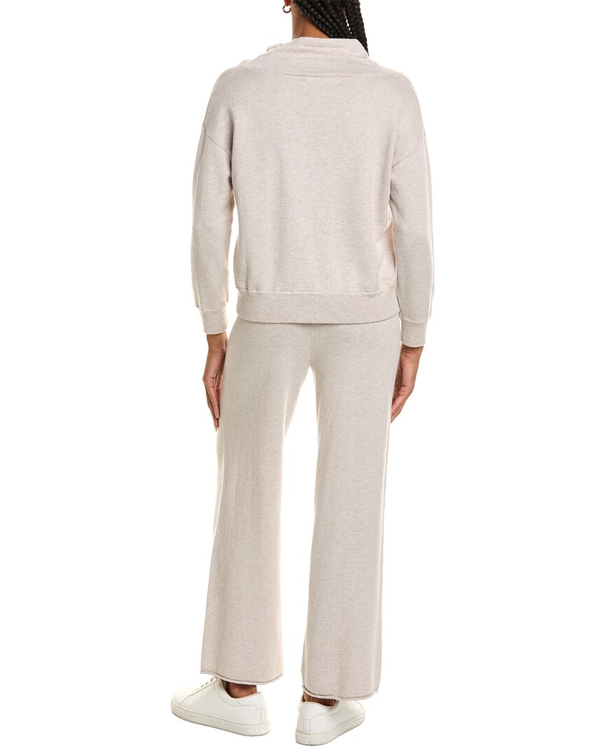 Hannah Rose | Womens | Cashmere-Blend Terry Stitch Cowl Neck Sweater & Pant Set | Tan