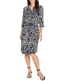 NIC+ZOE | Womens | Indigo Leaf Double Crepe Eva Dress | Purple
