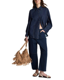 Kenneth Cole | Womens | Button Down Stitched Shirt | Blue
