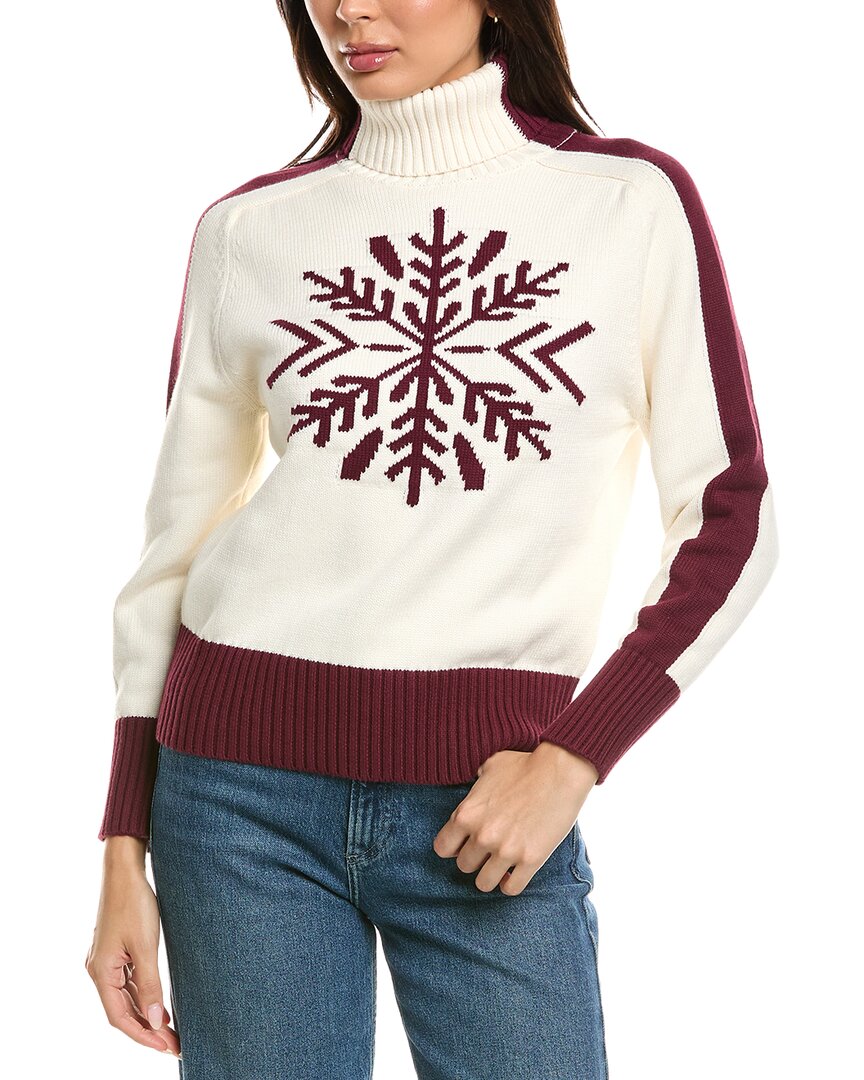 Brodie Cashmere | Womens | Snowflake Roll Neck Cashmere-Blend Sweater | White Multi