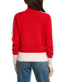 Brodie Cashmere | Womens | Snowflake Roll Neck Cashmere-Blend Sweater | Red
