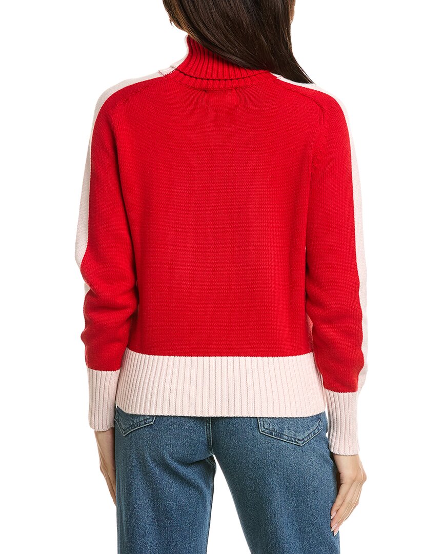Brodie Cashmere | Womens | Snowflake Roll Neck Cashmere-Blend Sweater | Red