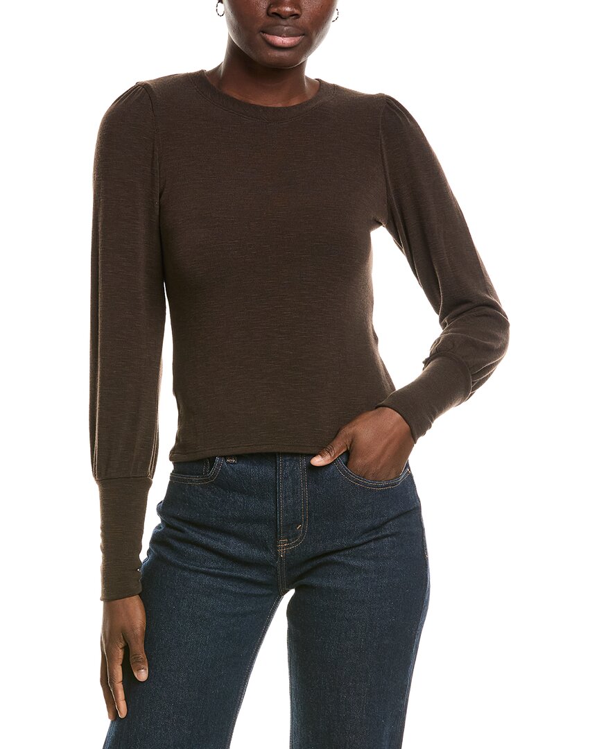 Michael Stars | Womens | Fonda Puff Sleeve Top | Brown