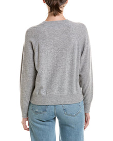 Forte Cashmere | Womens | Rib Trim 100% Cashmere Sweatshirt | Gray