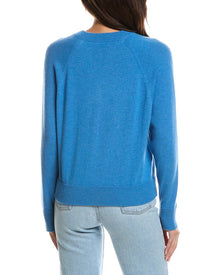 Forte Cashmere | Womens | Rib Trim 100% Cashmere Sweatshirt | Blue