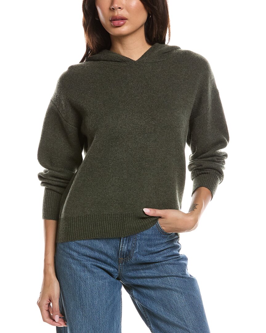 Forte Cashmere | Womens | Double Knit 100% Cashmere Hoodie | Green