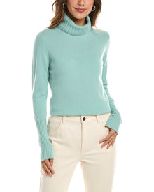 Forte Cashmere | Womens | Chunky Trim Turtleneck 100% Cashmere Sweater | Multi