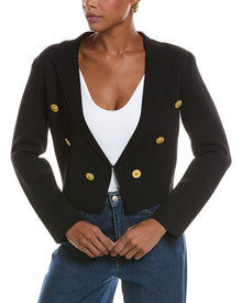 L'AGENCE | Womens | Elio Crop Knit Blazer | Black