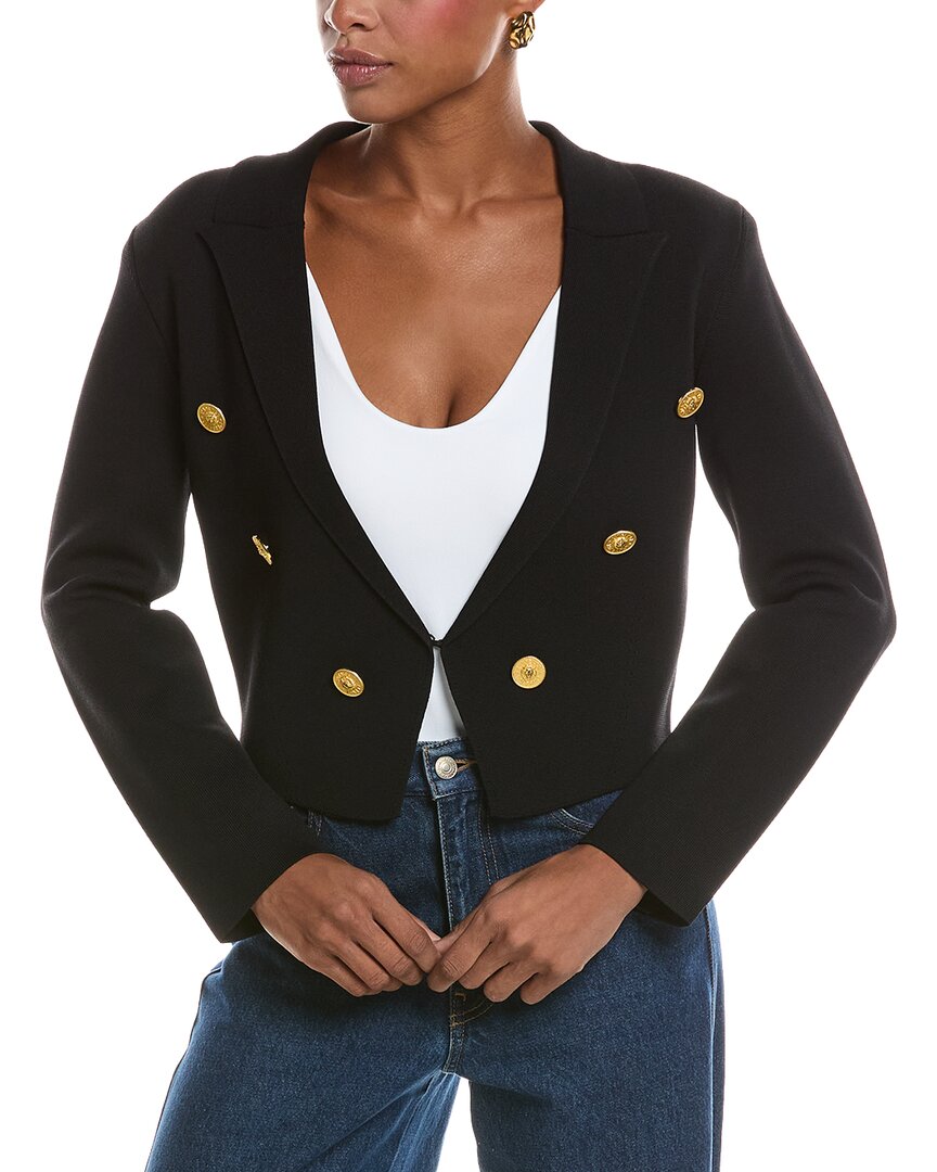 L'AGENCE | Womens | Elio Crop Knit Blazer | Black