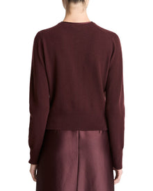 Vince | Womens | Satin Button Wool & Cashmere-Blend Cardigan | Red