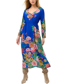 Johnny Was | Womens | Tieni Silk Maxi Dress | blue multi