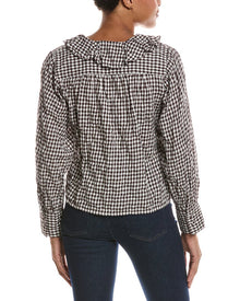 Madewell | Womens | Ruffled Pintuck Top | Brown
