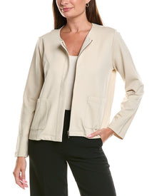 EILEEN FISHER | Womens | Round Neck Jacket | White